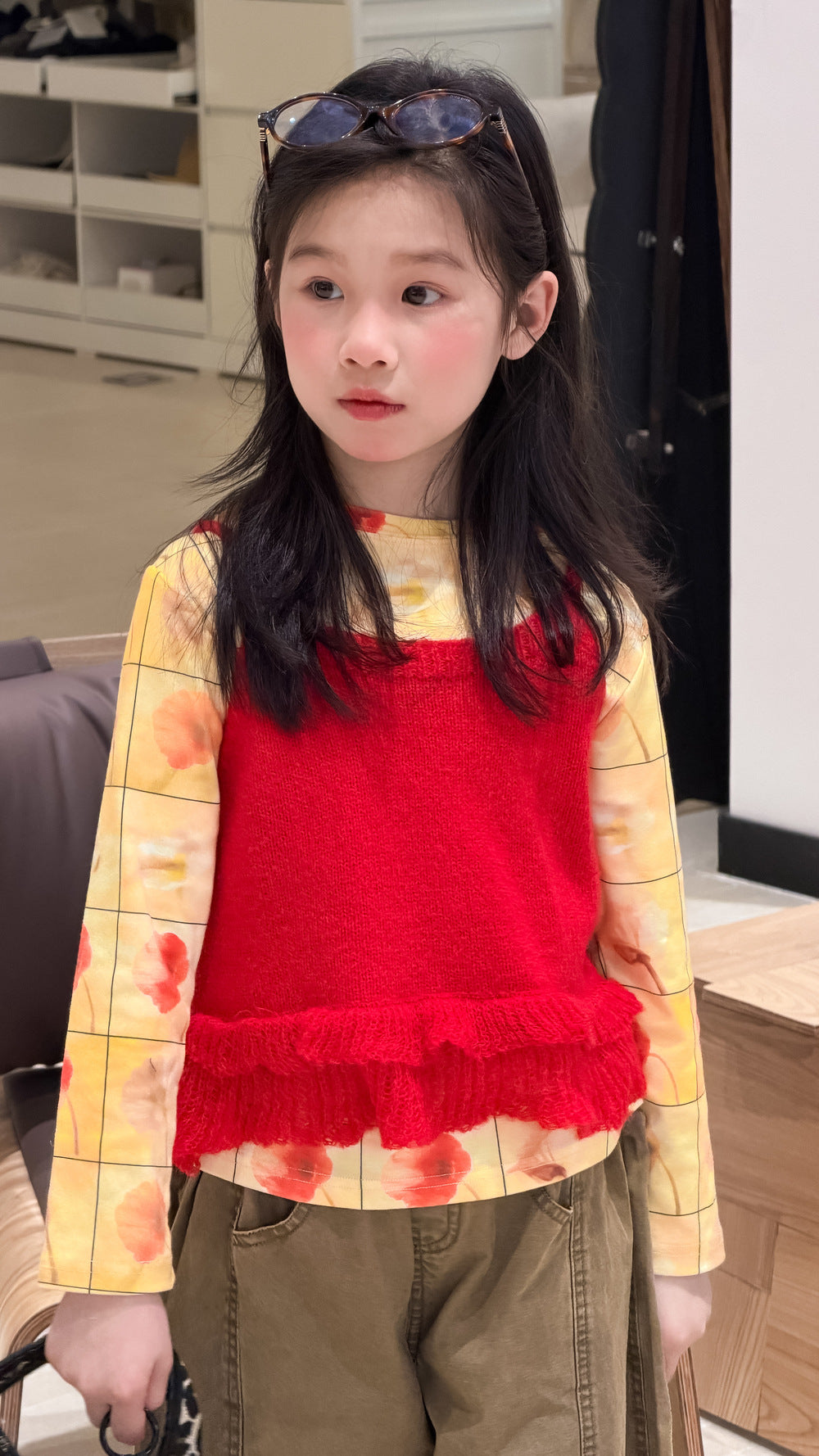 Full Printed Flower Long Sleeve Tee フラワープリント 長袖Tシャツ【mh0012355】 KUMAI.KIDS