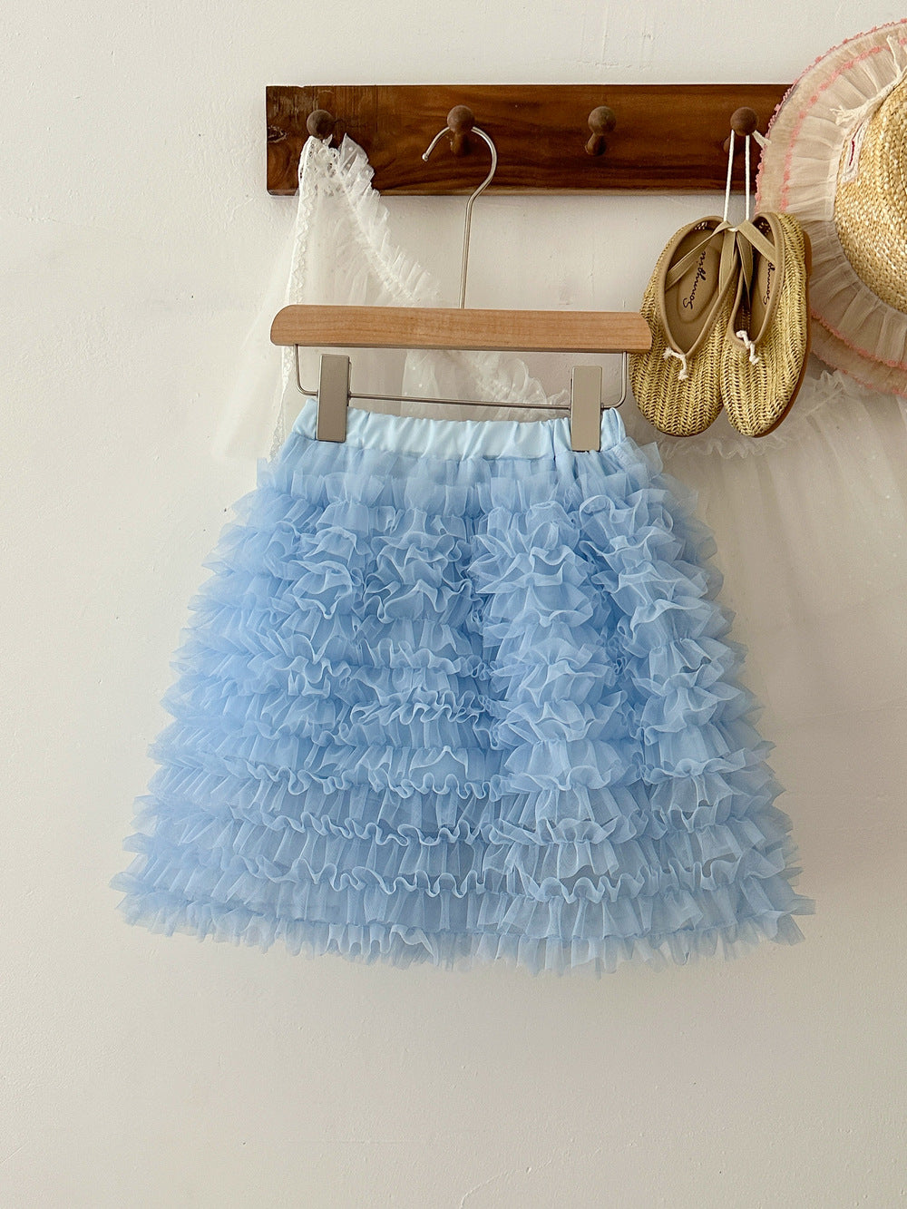 Gauze Ballet Style Puffy Skirt ガーゼ チュチュ ケーキスカート【mh0012353】 Blue / 100cm KUMAI.KIDS