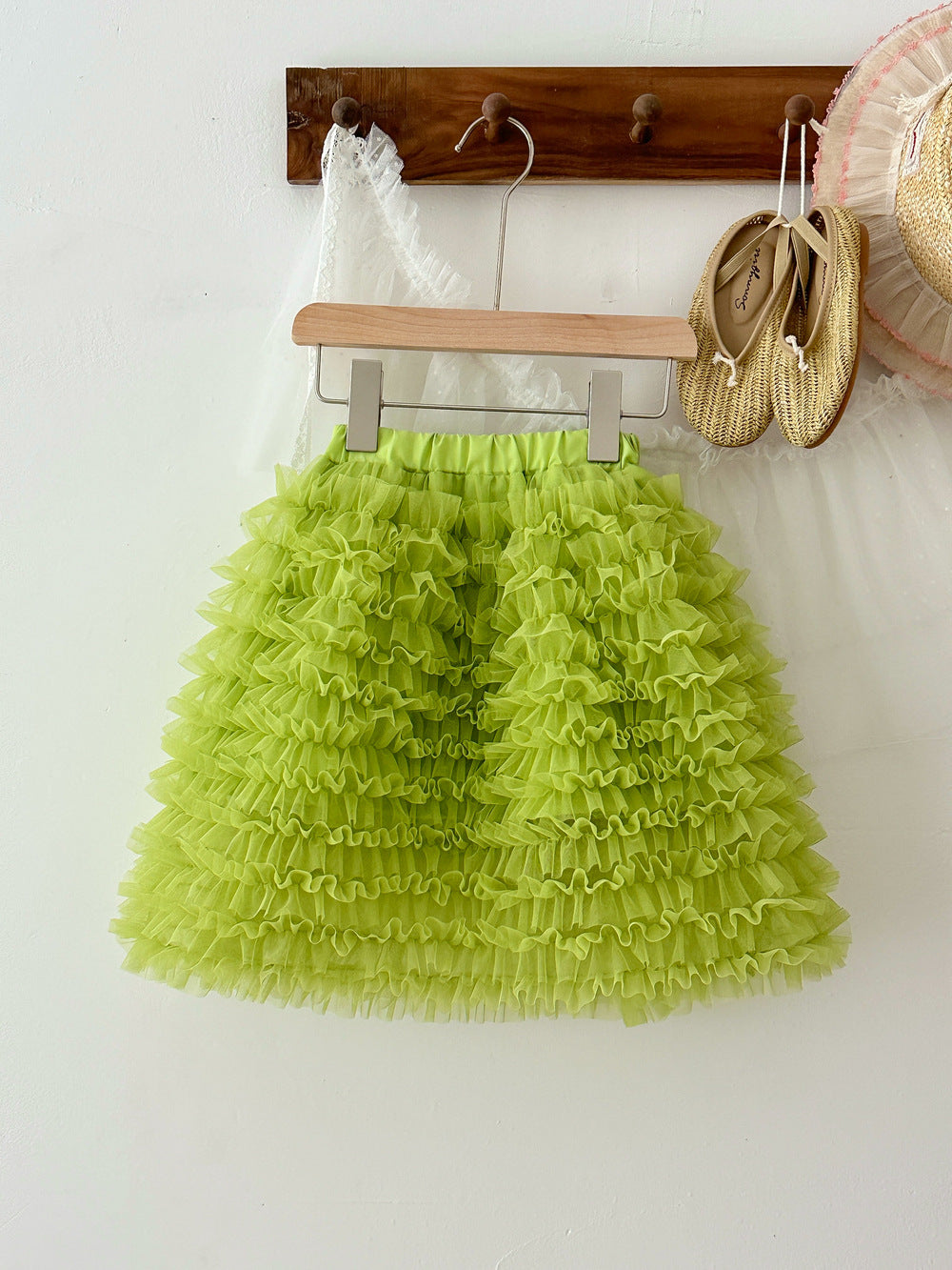 Gauze Ballet Style Puffy Skirt ガーゼ チュチュ ケーキスカート【mh0012353】 Green / 100cm KUMAI.KIDS