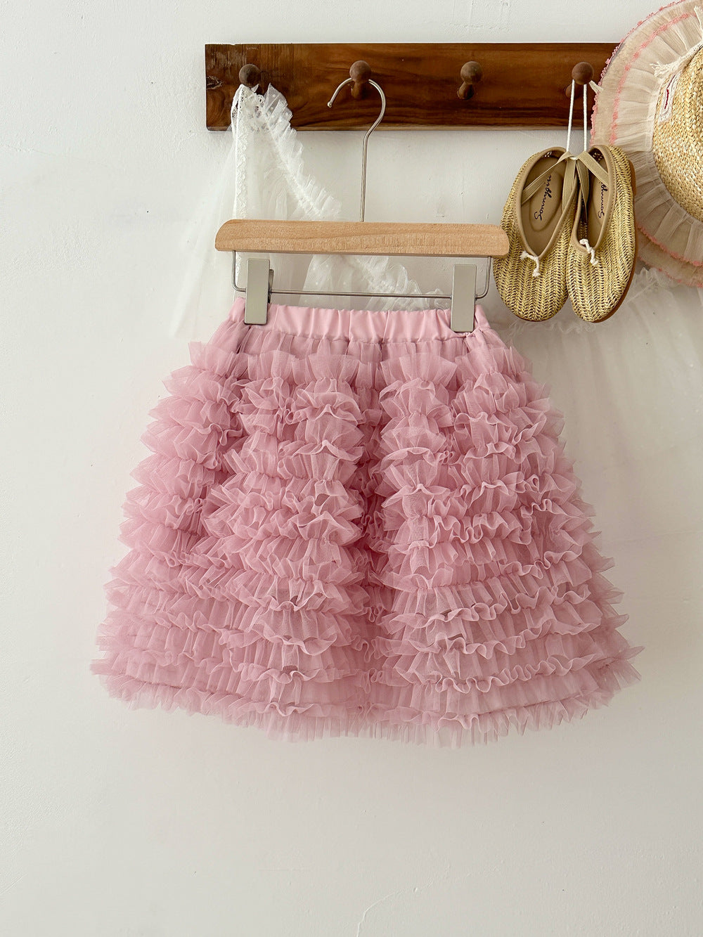 Gauze Ballet Style Puffy Skirt ガーゼ チュチュ ケーキスカート【mh0012353】 Pink / 100cm KUMAI.KIDS