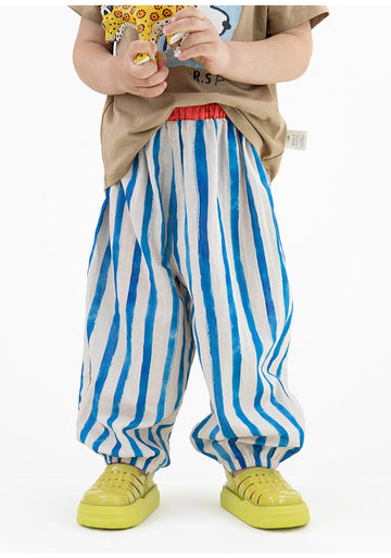 Gauze Cuff-Cuffed Pants 幾何学ストライプ ロングパンツ【mh0013214】 RICE & SKY ロングパンツ・スウェットパンツ
