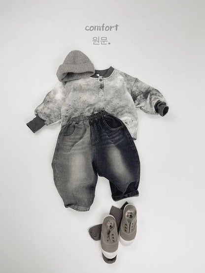 長袖シャツ・ブラウス キッズトップス タイダイ長袖ヘンリーネックスウェットシャツ 2カラー【mh0007235】