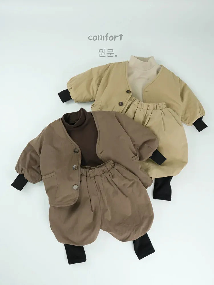 長袖セットアップ キッズセットアップ 2点セット 裏フリースリブ袖ジャケット+バルーンジョガーパンツ【mh0008133】