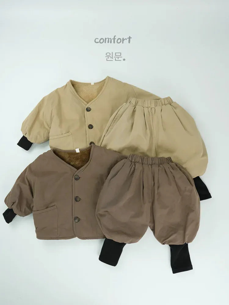 長袖セットアップ キッズセットアップ 2点セット 裏フリースリブ袖ジャケット+バルーンジョガーパンツ【mh0008133】