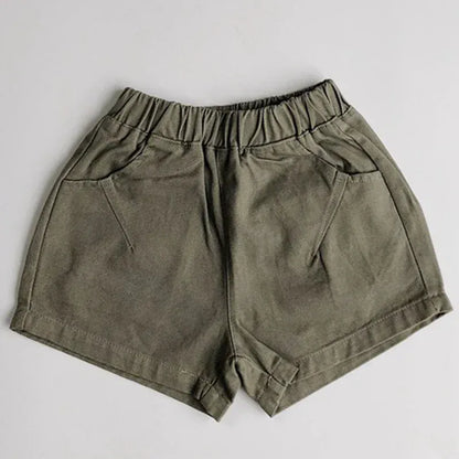 ハーフパンツ・ショートパンツ Army Green / 12M 80cm キッズパンツ シンプルベーシックショートパンツ【mh0007122】