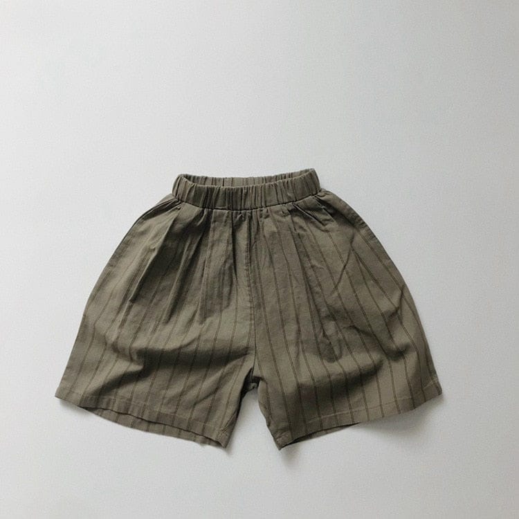 ハーフパンツ・ショートパンツ army green pants / 12M/80cm キッズ コットンリネン ストライプ 半袖 シャツ ショートパンツ ベージュ アーミーグリーン ボーイズ【mh0002095】