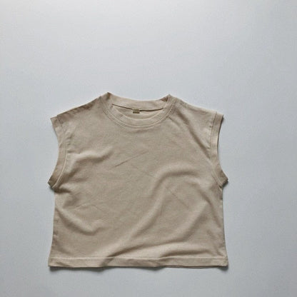 タンクトップ・キャミソール・ノースリーブトップス Beige Apricot / 12M/80cm キッズ くすみカラー ノースリーブ Tシャツ タンクトップ 5カラー ユニセックス【mh0002091】