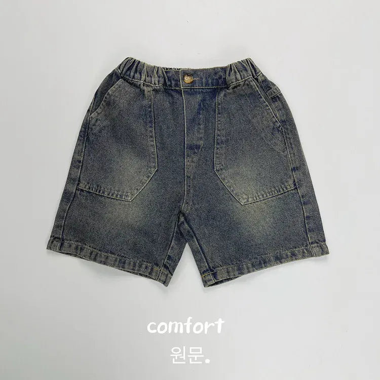 ハーフパンツ・ショートパンツ Blue / 12M  80CM キッズパンツ デニム ショートパンツ 2カラー【mh0005007】