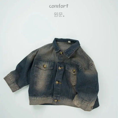 ショートコート・ジャケット・ジャンパー Blue / 12M  80CM キッズアウター ビンテージカラーデニムジャケットブルゾン【mh0008597】
