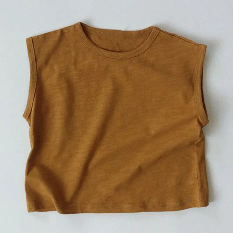 タンクトップ・キャミソール・ノースリーブトップス Camel / 80cm キッズ シンプル ノースリーブ トップス タンクトップ【mh0000759】