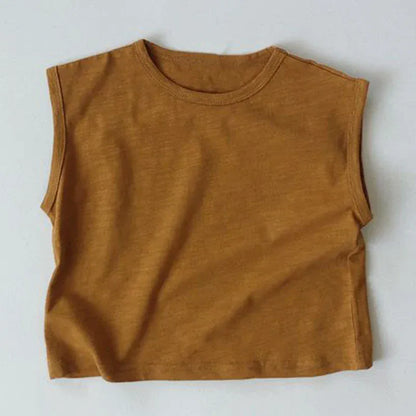タンクトップ・キャミソール・ノースリーブトップス Camel / 80cm キッズ シンプル ノースリーブ トップス タンクトップ【mh0000759】
