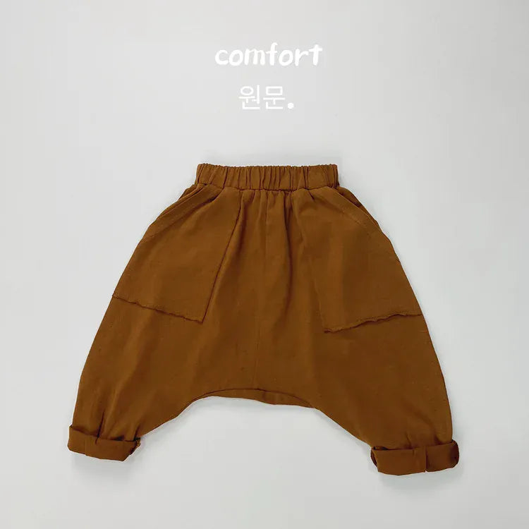 ロングパンツ・スウェットパンツ Coffee / 12M  80CM キッズパンツ ルーズ サルエルパンツ 2カラー【mh0005002】