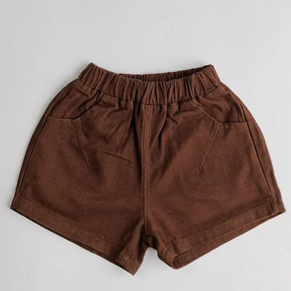 ハーフパンツ・ショートパンツ Dark Brown / 12M 80cm キッズパンツ シンプルベーシックショートパンツ【mh0007122】