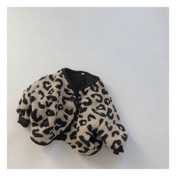 ショートコート・ジャケット・ジャンパー Leopard / 90cm キッズアウター レオパード柄 フリースジャケット コート【mh0003569】