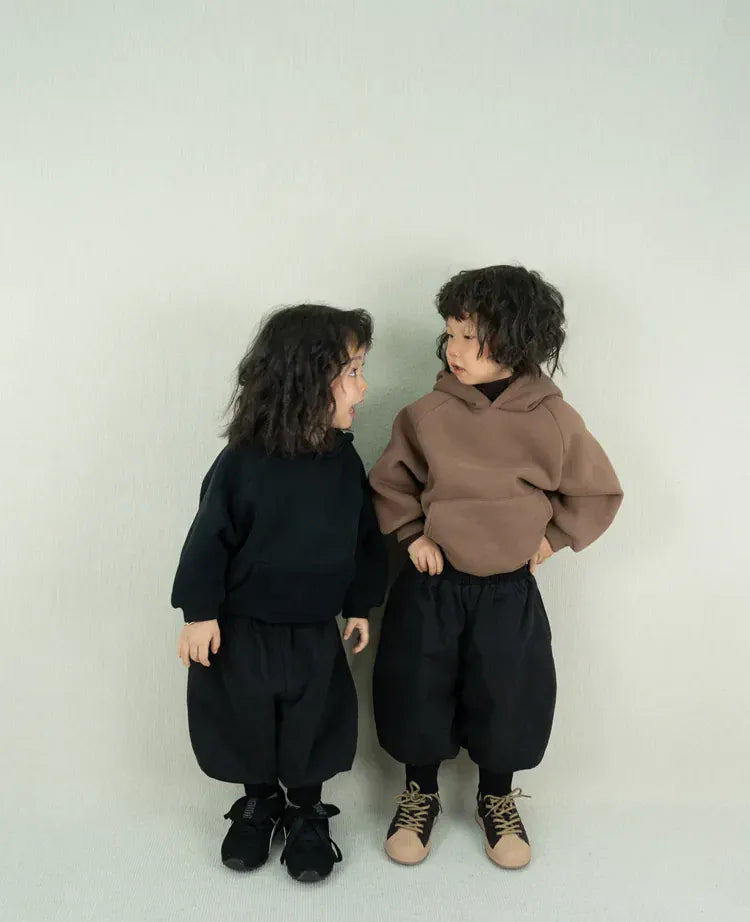 ロングパンツ・スウェットパンツ キッズパンツ 裏ボアフリースバルーンサルエルロングパンツ 暖パン【mh0007864】