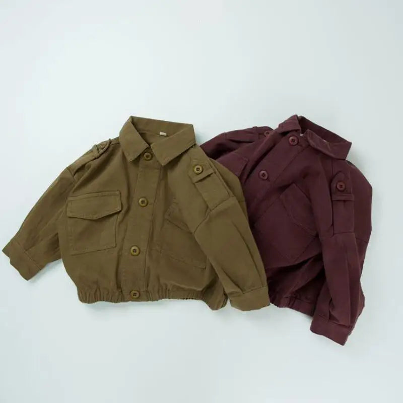 長袖シャツ・ブラウス キッズトップス アーミースタイル長袖カーゴシャツジャケット【mh0007869】