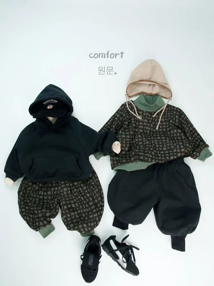 トレーナー・フーディ キッズトップス 裏フリース厚手シンプルフーディ長袖スウェットパーカー【mh0007878】