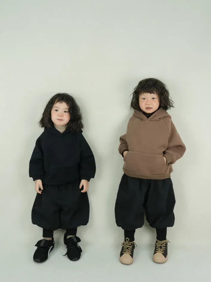 トレーナー・フーディ キッズトップス 裏フリース厚手シンプルフーディ長袖スウェットパーカー【mh0007878】