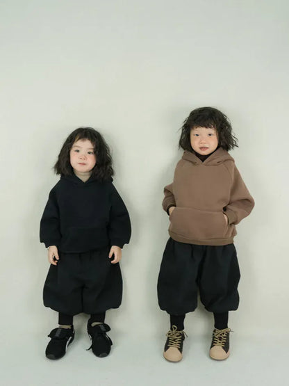 トレーナー・フーディ キッズトップス 裏フリース厚手シンプルフーディ長袖スウェットパーカー【mh0007878】