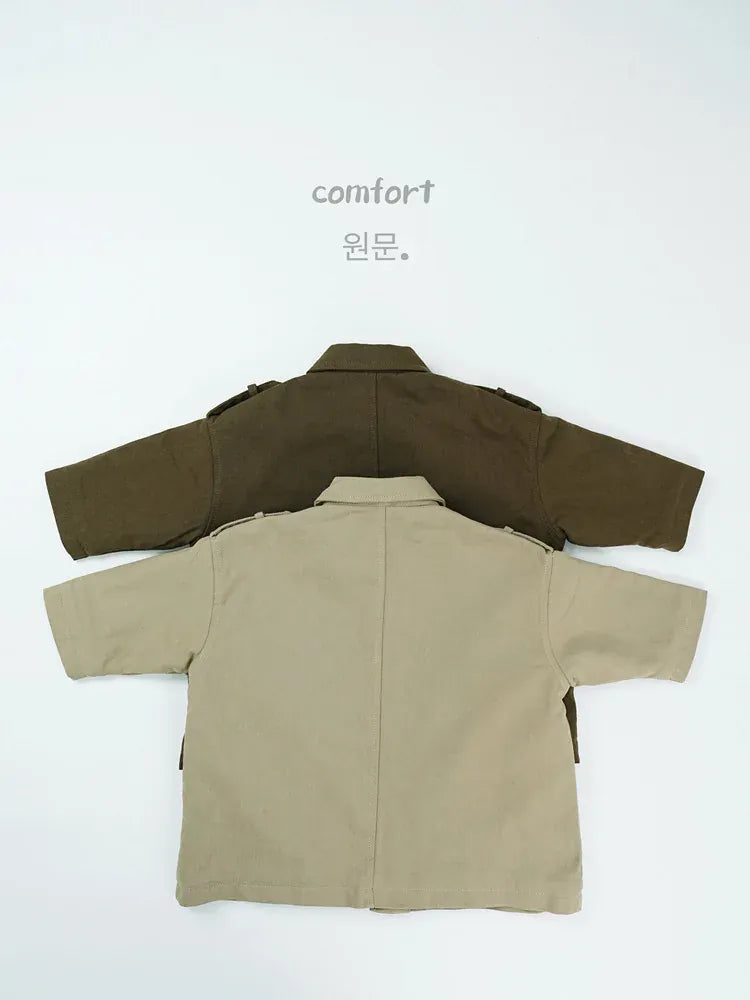 ロングコート キッズアウター カーゴポケット襟付きロングジャケットコート【mh0008126】