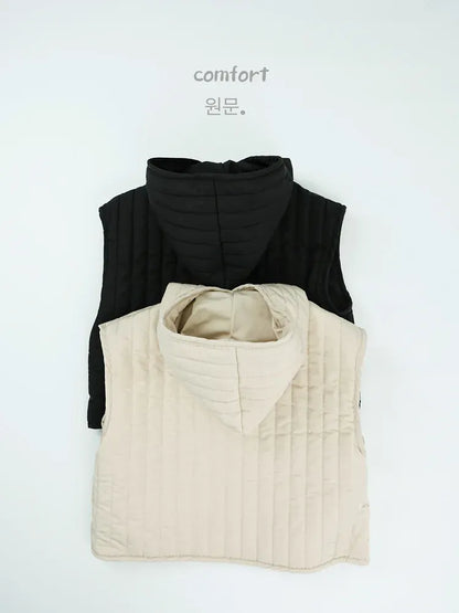 ベスト キッズベスト キルティングフーディシンプルアウターベスト【mh0008136】