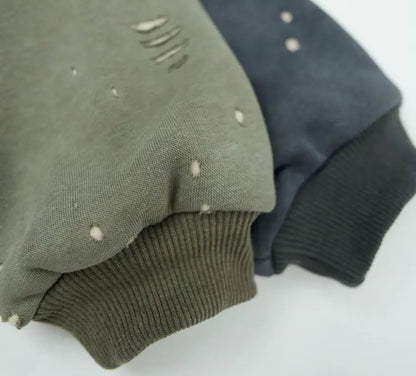 トレーナー・フーディ キッズトップス ダメージ加工裏フリース長袖スウェットトレーナー【mh0008380】