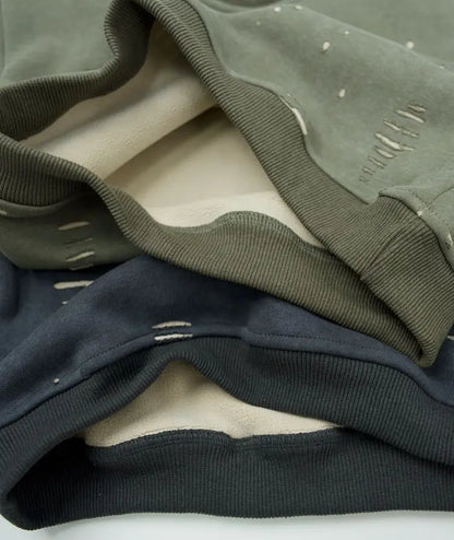 トレーナー・フーディ キッズトップス ダメージ加工裏フリース長袖スウェットトレーナー【mh0008380】