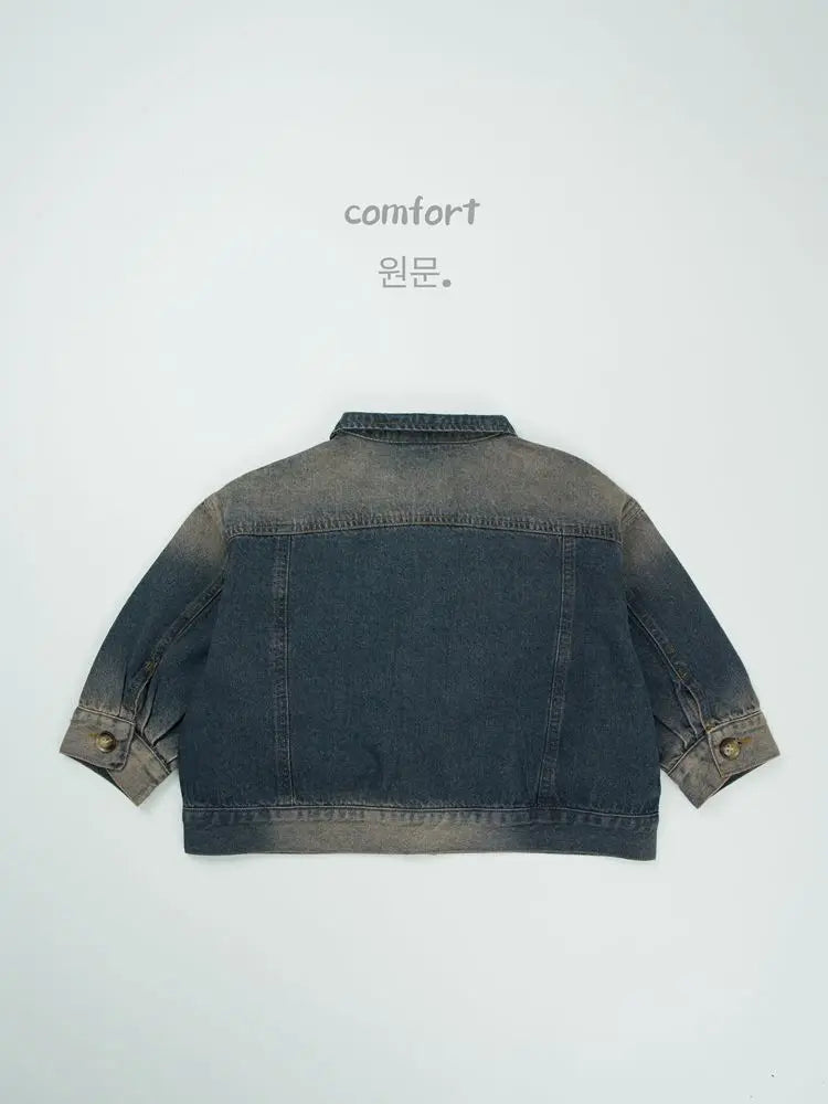 ショートコート・ジャケット・ジャンパー キッズアウター ビンテージカラーデニムジャケットブルゾン【mh0008597】