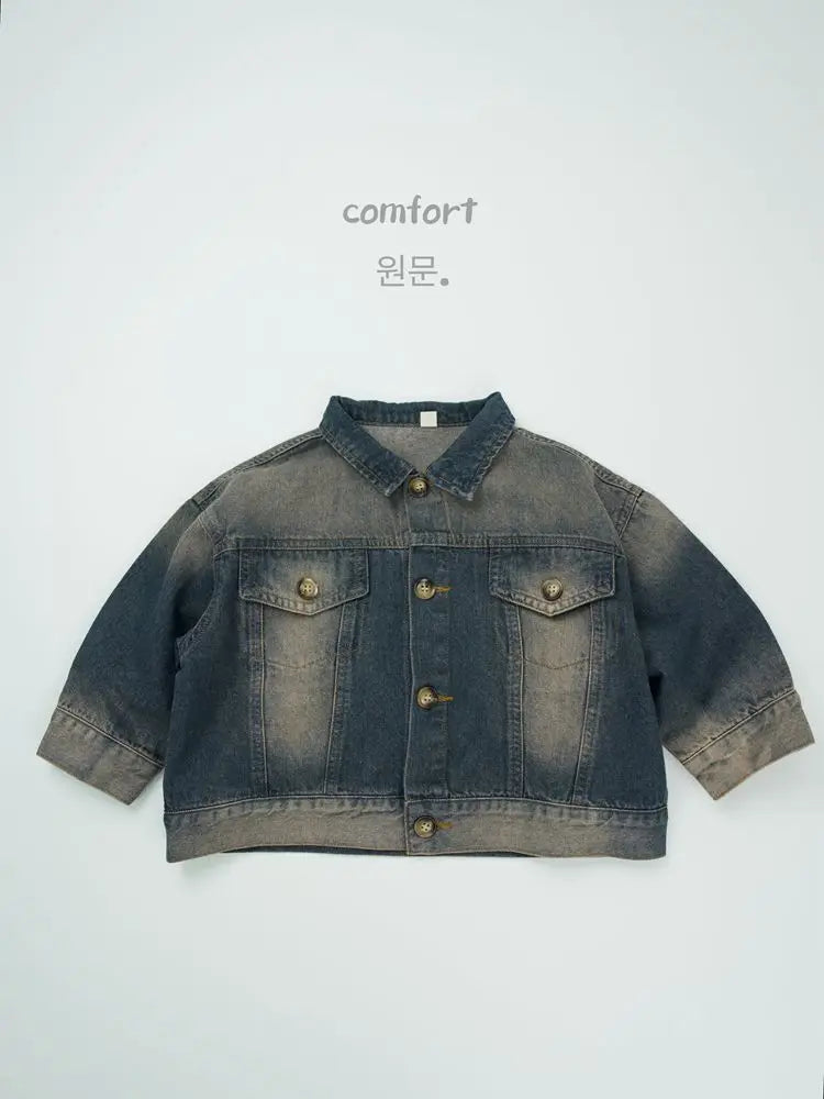 ショートコート・ジャケット・ジャンパー キッズアウター ビンテージカラーデニムジャケットブルゾン【mh0008597】