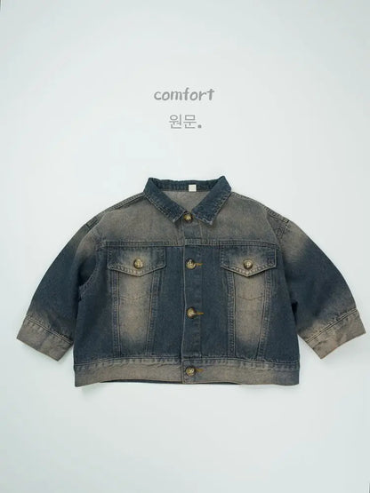 ショートコート・ジャケット・ジャンパー キッズアウター ビンテージカラーデニムジャケットブルゾン【mh0008597】