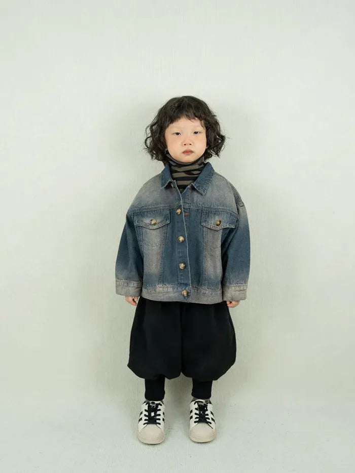 ショートコート・ジャケット・ジャンパー キッズアウター ビンテージカラーデニムジャケットブルゾン【mh0008597】