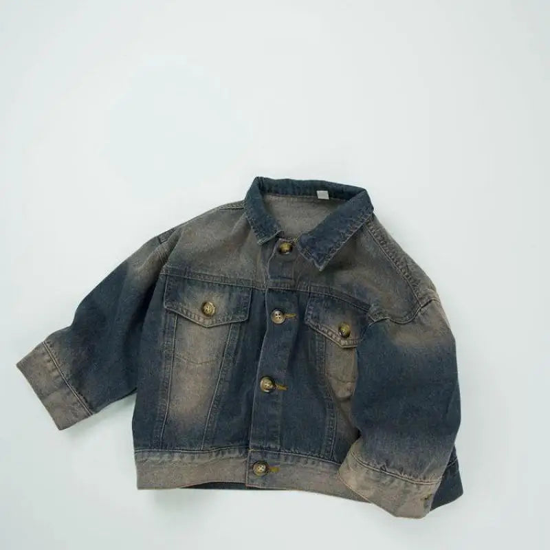 ショートコート・ジャケット・ジャンパー キッズアウター ビンテージカラーデニムジャケットブルゾン【mh0008597】