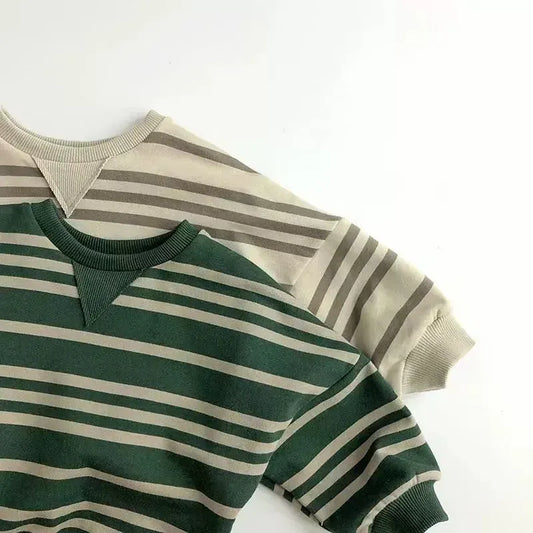 トレーナー・フーディ キッズトップス レトロボーダー長袖スウェットシャツ【mh0008621】