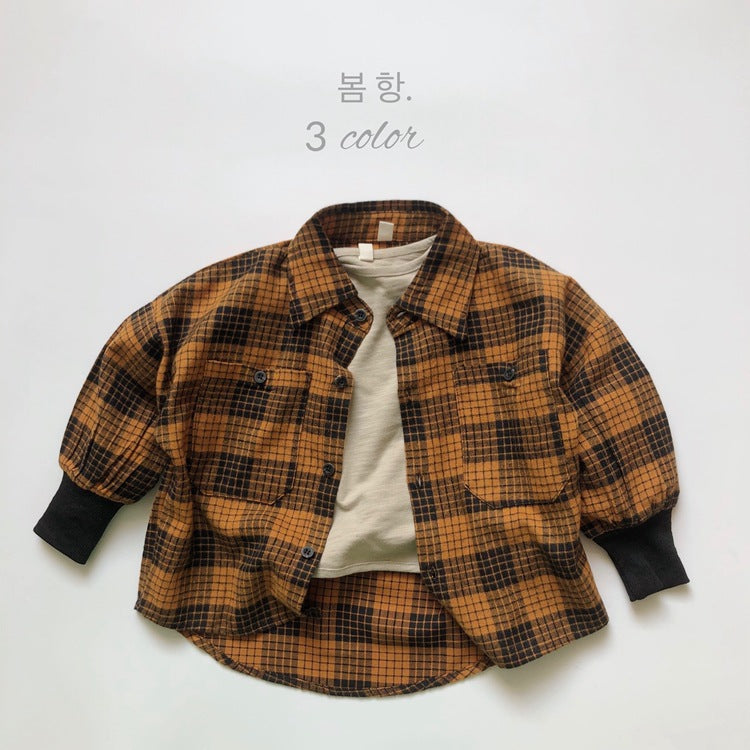 長袖シャツ・ブラウス Plaid Cotton Shirt Jacket チェック柄 シャツ ジャケット【mh0012000】