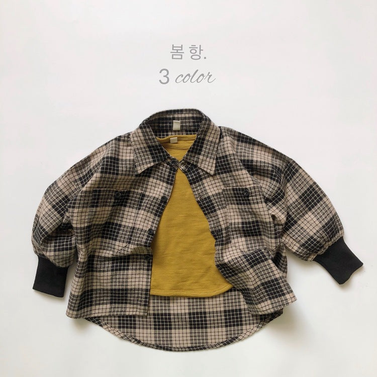 長袖シャツ・ブラウス Plaid Cotton Shirt Jacket チェック柄 シャツ ジャケット【mh0012000】