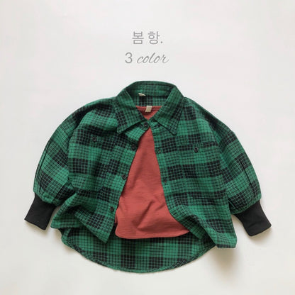 長袖シャツ・ブラウス Plaid Cotton Shirt Jacket チェック柄 シャツ ジャケット【mh0012000】