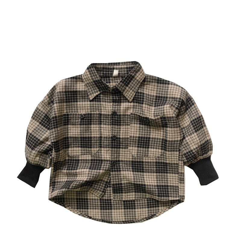 長袖シャツ・ブラウス Plaid Cotton Shirt Jacket チェック柄 シャツ ジャケット【mh0012000】