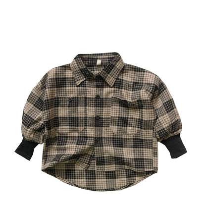 長袖シャツ・ブラウス Plaid Cotton Shirt Jacket チェック柄 シャツ ジャケット【mh0012000】