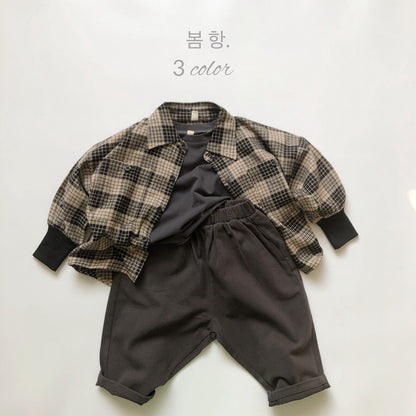 長袖シャツ・ブラウス Plaid Cotton Shirt Jacket チェック柄 シャツ ジャケット【mh0012000】