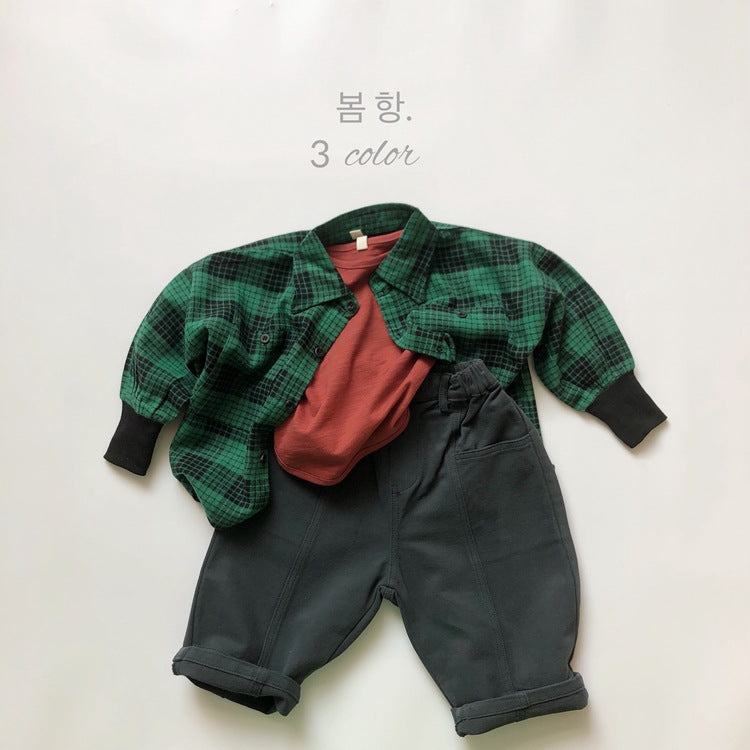 長袖シャツ・ブラウス Plaid Cotton Shirt Jacket チェック柄 シャツ ジャケット【mh0012000】