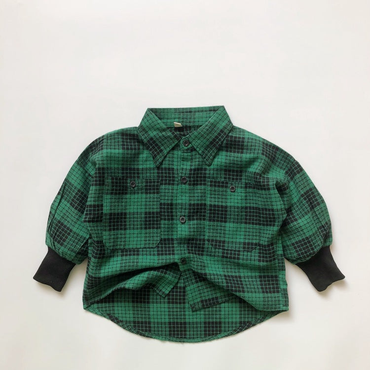 長袖シャツ・ブラウス Plaid Cotton Shirt Jacket チェック柄 シャツ ジャケット【mh0012000】