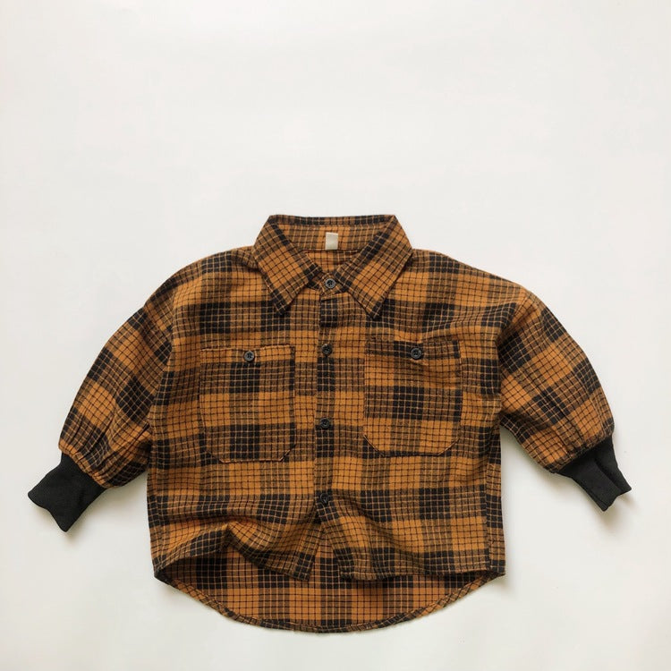 長袖シャツ・ブラウス Plaid Cotton Shirt Jacket チェック柄 シャツ ジャケット【mh0012000】