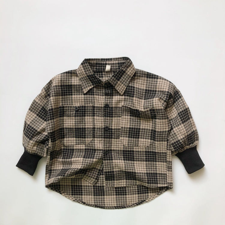 長袖シャツ・ブラウス Plaid Cotton Shirt Jacket チェック柄 シャツ ジャケット【mh0012000】