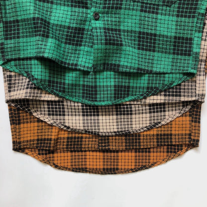 長袖シャツ・ブラウス Plaid Cotton Shirt Jacket チェック柄 シャツ ジャケット【mh0012000】
