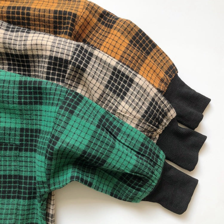 長袖シャツ・ブラウス Plaid Cotton Shirt Jacket チェック柄 シャツ ジャケット【mh0012000】