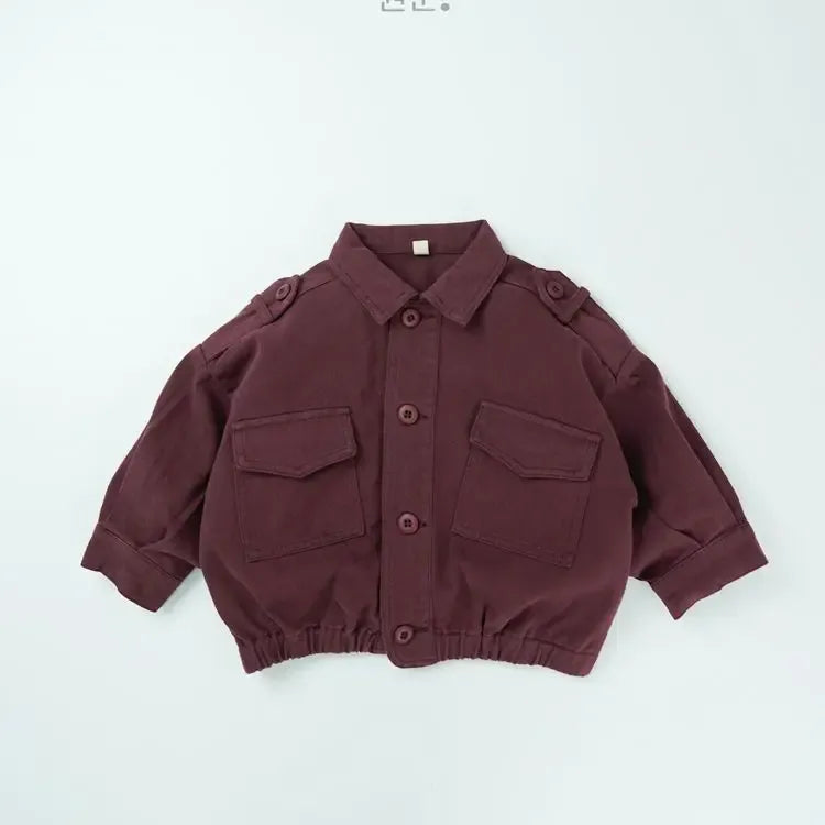 長袖シャツ・ブラウス Purple / 12M  80CM キッズトップス アーミースタイル長袖カーゴシャツジャケット【mh0007869】