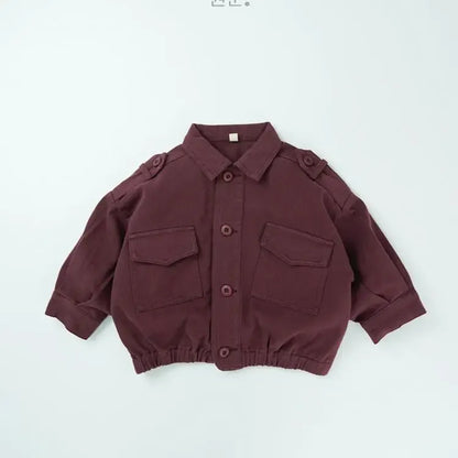 長袖シャツ・ブラウス Purple / 12M  80CM キッズトップス アーミースタイル長袖カーゴシャツジャケット【mh0007869】