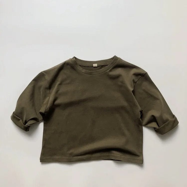 長袖Tシャツ Army Green / 12M/80cm キッズ ルーズ 長袖 Tシャツ トップス【mh0000635】