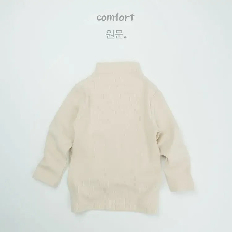 長袖Tシャツ Beige / 12M  80CM キッズトップス シンプルベーシックボトルネックハイネック長袖Tシャツ【mh0007736】