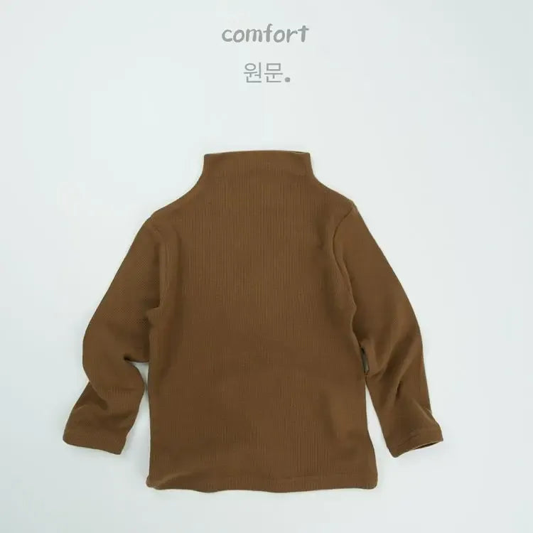 長袖Tシャツ Brown / 12M  80CM キッズトップス シンプルベーシックボトルネックハイネック長袖Tシャツ【mh0007736】